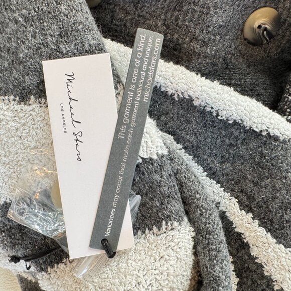 NEW Michael Stars Charcoal Combo Nell Cardigan Sweater - Picture 6 of 10